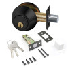 Round Deadbolt Security Lock Black 