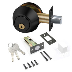 Round Deadbolt Security Lock Black 