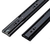 12" Steel 3 Part Black Drawer Channel / Slider