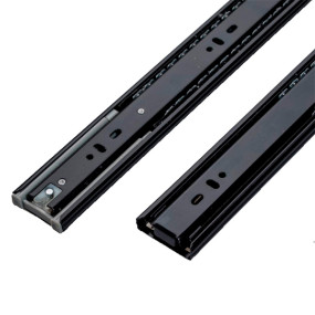 12" Steel 3 Part Black Drawer Channel / Slider