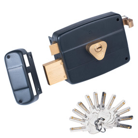 Black Rim Lock 120 mm (12 Key)