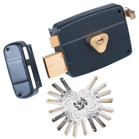 Black Rim Lock 120 mm (18 Key)
