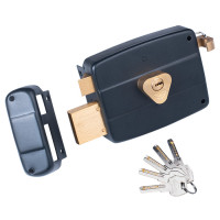 Stainless Steel (SS) Rim Lock (5 Key), Black Rim Lock 120 mm (5 Key)