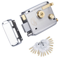 Black Rim Lock 120 mm (5 Key), Stainless Steel (SS) Rim Lock (18 Key)