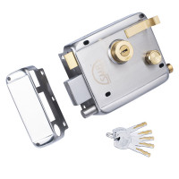 Black Rim Lock 120 mm (5 Key), Stainless Steel (SS) Rim Lock (5 Key)