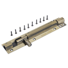 6" 10mm Brass Tower Bolt AB